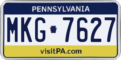 PA license plate MKG7627