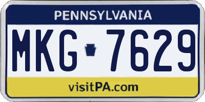 PA license plate MKG7629