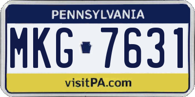 PA license plate MKG7631
