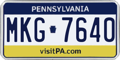 PA license plate MKG7640