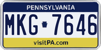PA license plate MKG7646