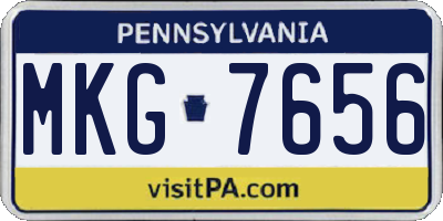 PA license plate MKG7656