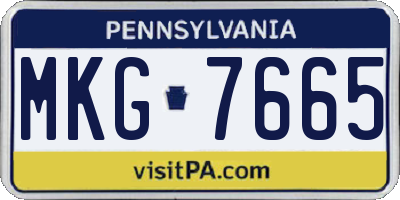 PA license plate MKG7665