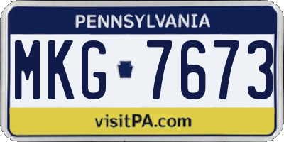 PA license plate MKG7673