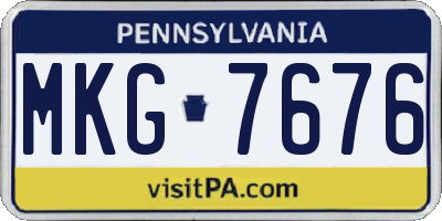 PA license plate MKG7676