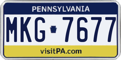 PA license plate MKG7677