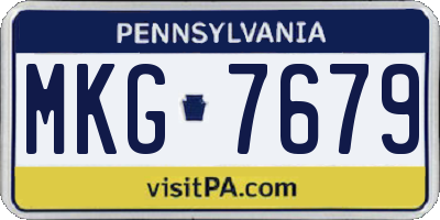 PA license plate MKG7679