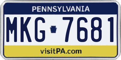 PA license plate MKG7681