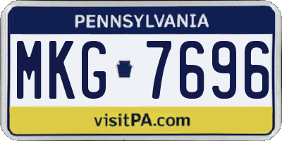 PA license plate MKG7696