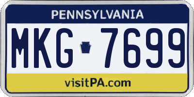 PA license plate MKG7699