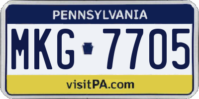 PA license plate MKG7705