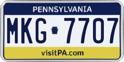 PA license plate MKG7707