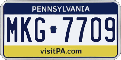 PA license plate MKG7709