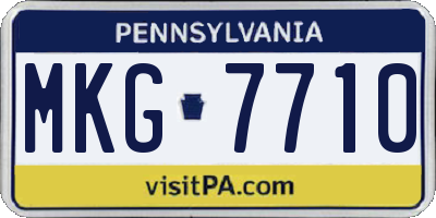 PA license plate MKG7710