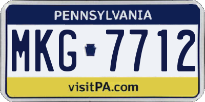 PA license plate MKG7712