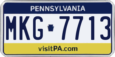 PA license plate MKG7713