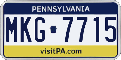 PA license plate MKG7715