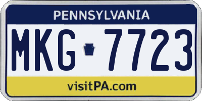 PA license plate MKG7723