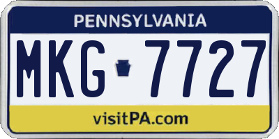 PA license plate MKG7727