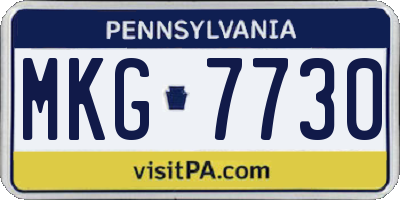 PA license plate MKG7730