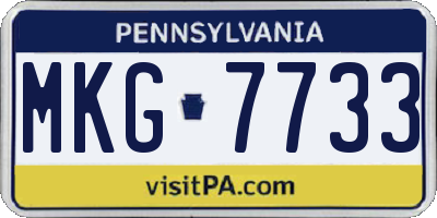 PA license plate MKG7733