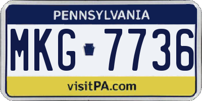 PA license plate MKG7736