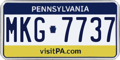 PA license plate MKG7737