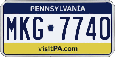 PA license plate MKG7740