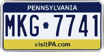 PA license plate MKG7741
