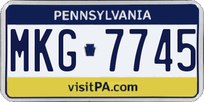 PA license plate MKG7745