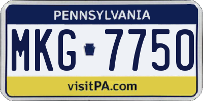PA license plate MKG7750