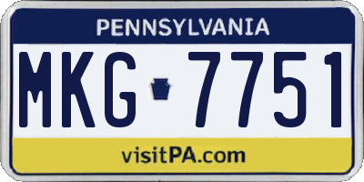 PA license plate MKG7751