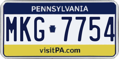 PA license plate MKG7754