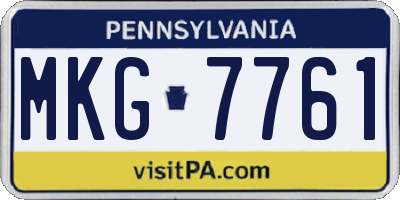 PA license plate MKG7761