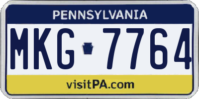 PA license plate MKG7764