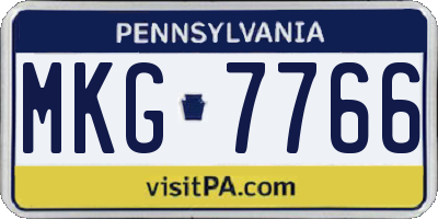 PA license plate MKG7766