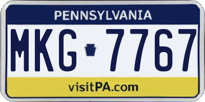PA license plate MKG7767