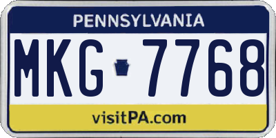 PA license plate MKG7768