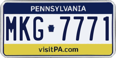 PA license plate MKG7771