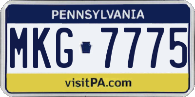 PA license plate MKG7775