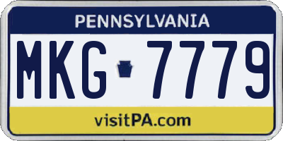 PA license plate MKG7779