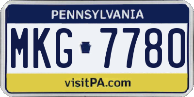 PA license plate MKG7780