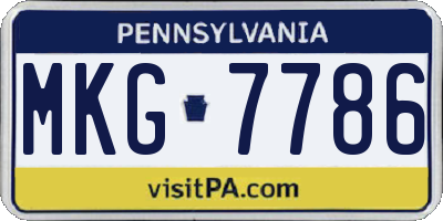 PA license plate MKG7786