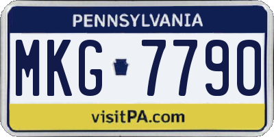 PA license plate MKG7790