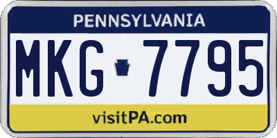 PA license plate MKG7795