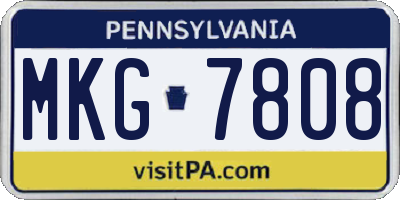 PA license plate MKG7808