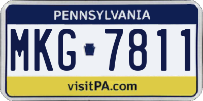 PA license plate MKG7811