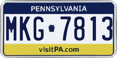 PA license plate MKG7813