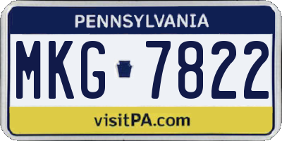 PA license plate MKG7822