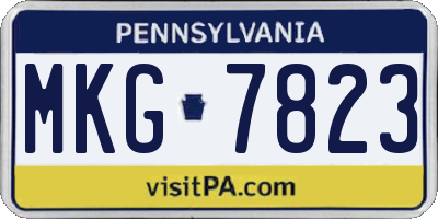 PA license plate MKG7823